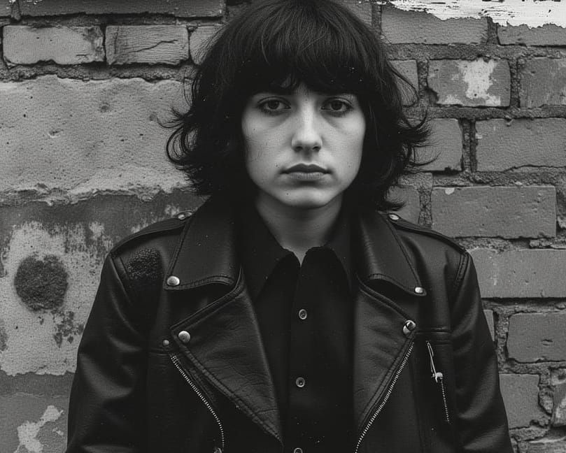 Retro Liverpool Man in Leather Jacket