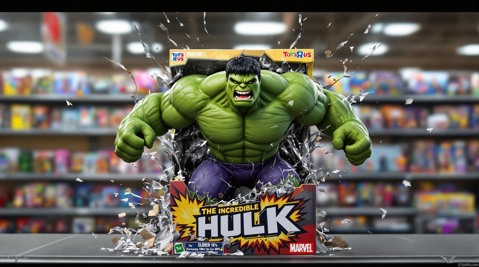 The Incredible Hulk Smashes Out of a Toys R Us Action Figure...