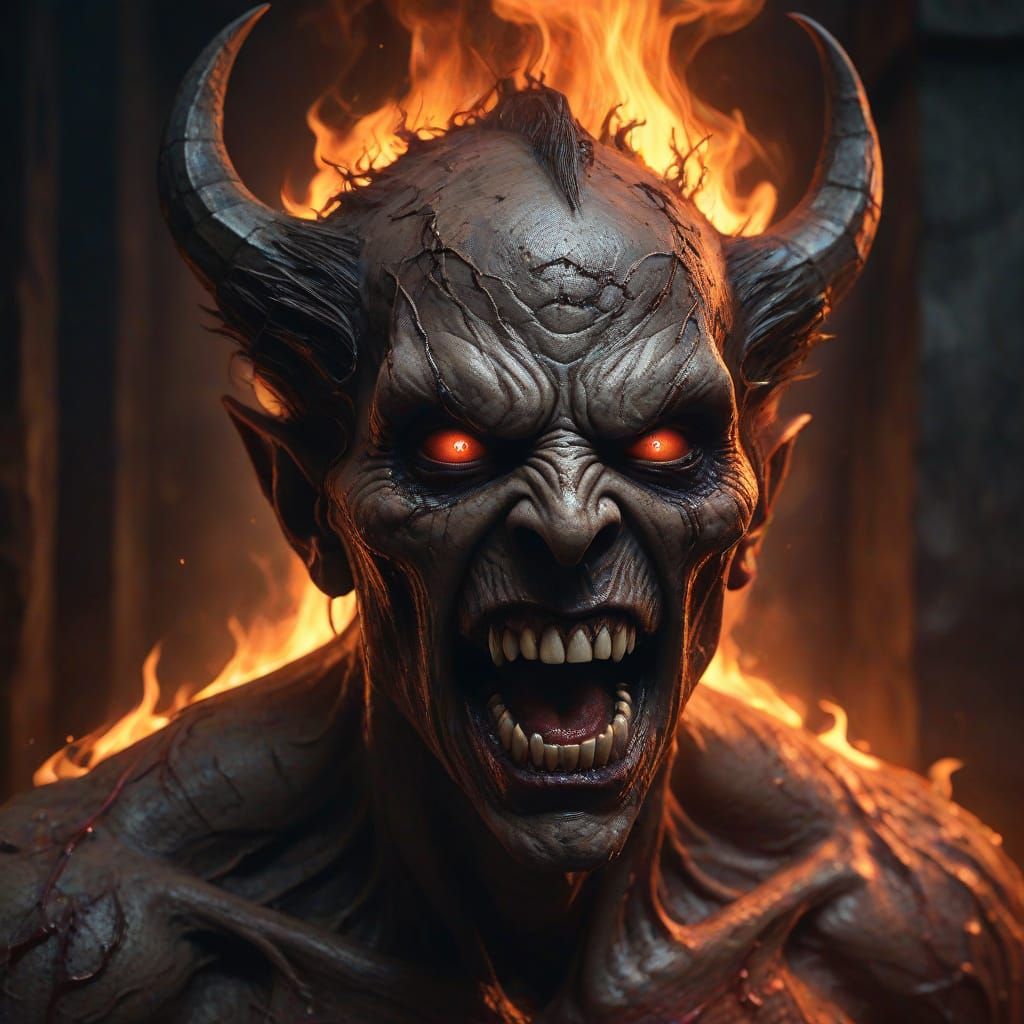 Twisted Demon in Fiery Torment