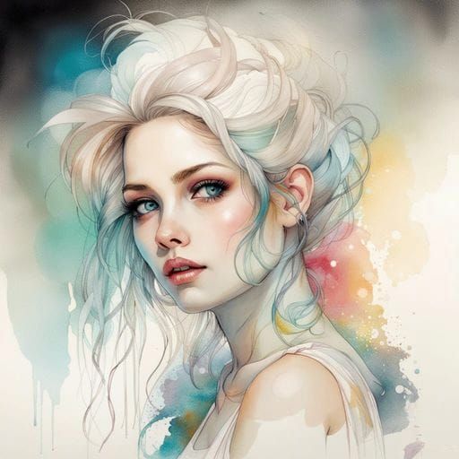 Colorful Portrait of a Young Woman