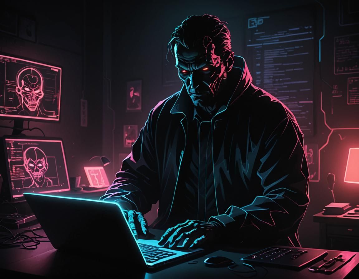 Sinister Figure Typing in Neon-Noir Style