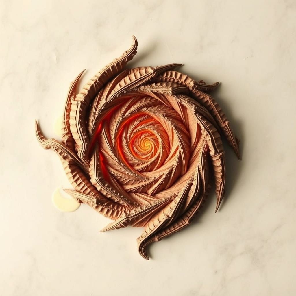 Abstract Spirals Unfolding in Dreamlike Generative Art