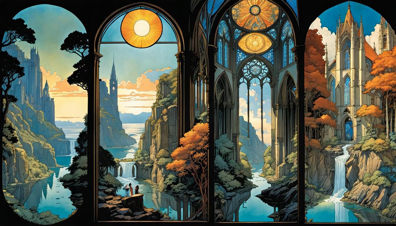 Cyberpunk Goddess Twins Break Free in Dreamscapes