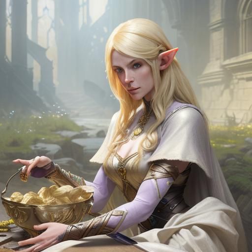 Toddler Elf Portrait in Dark Fantasy Style