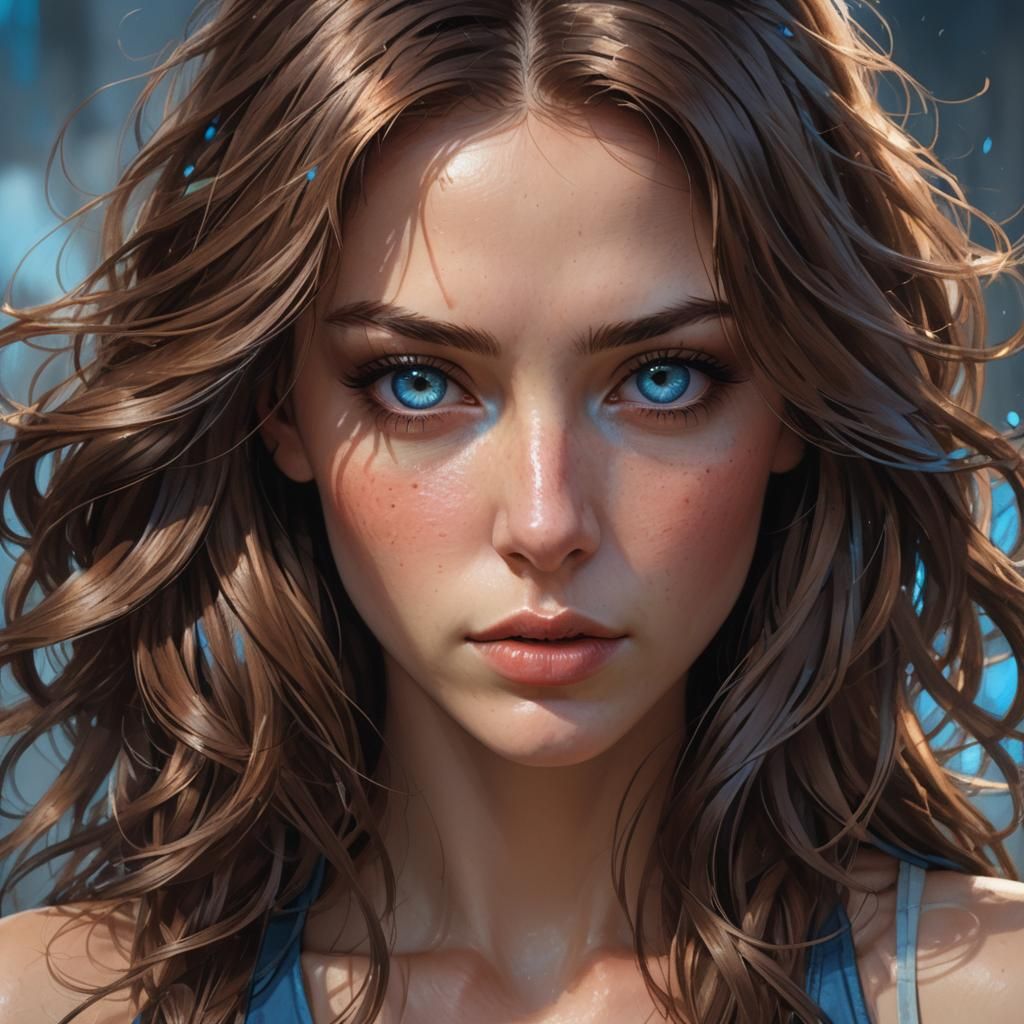 Hyperrealistic Portrait of a Girl in Art Nouveau Style