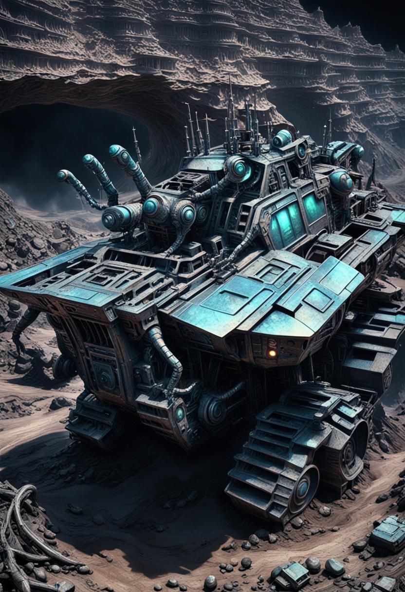 Alien Mining Operation on a Smoldering Planet