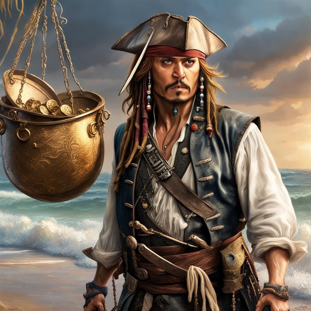 Jack Sparrow Finds Treasure on the Shore