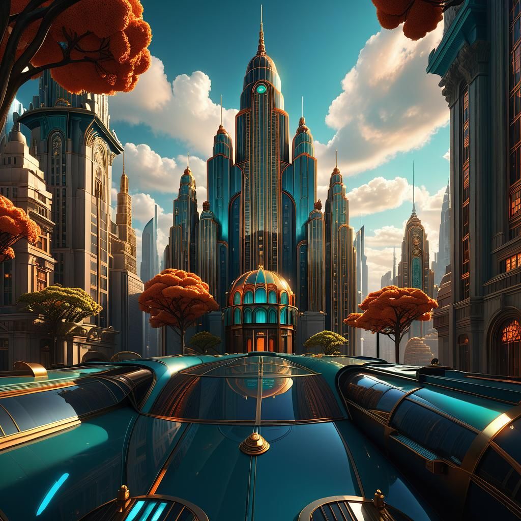 Art Deco Cityscape Concept Art