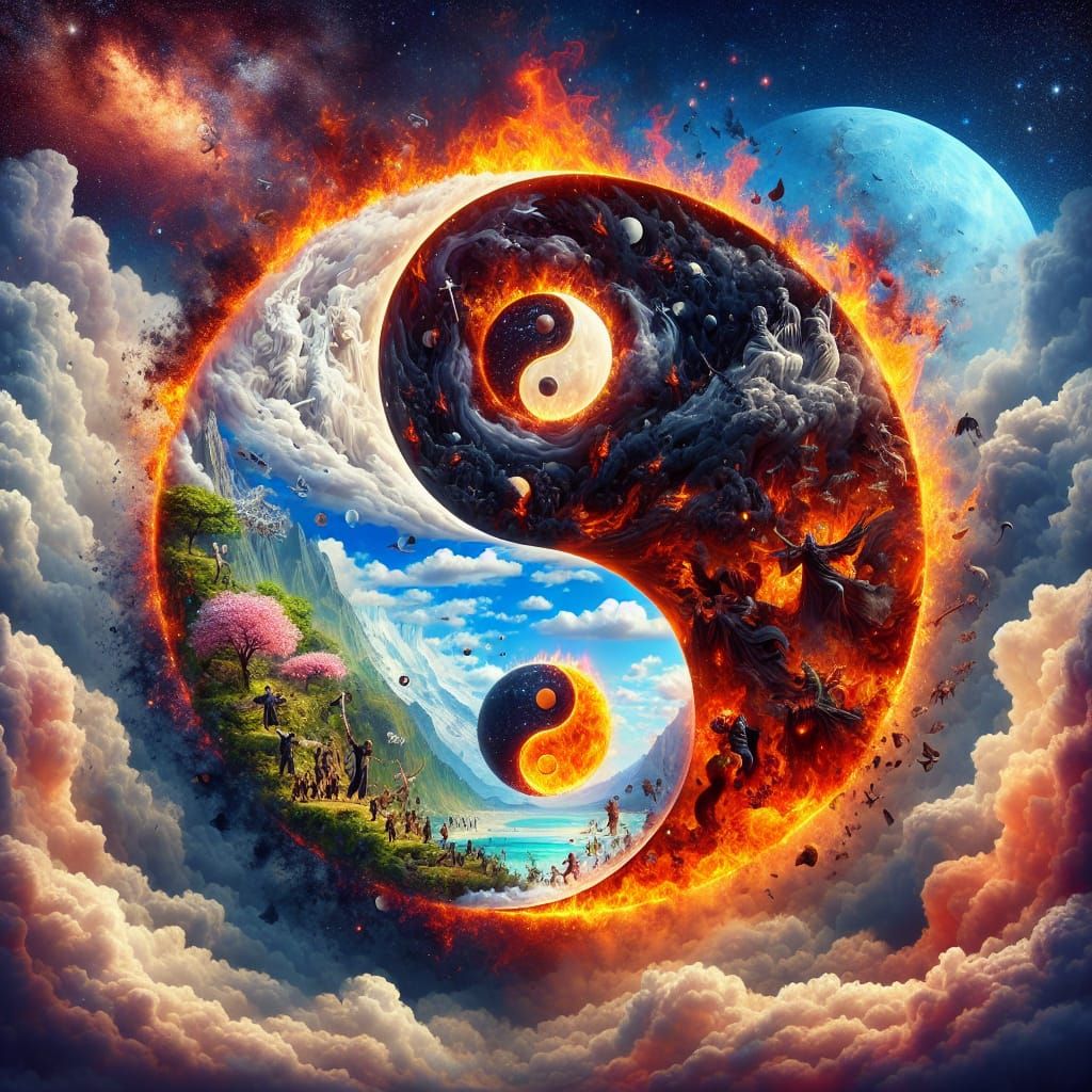 Epic Surrealism: Yin and Yang in Cosmic Harmony
