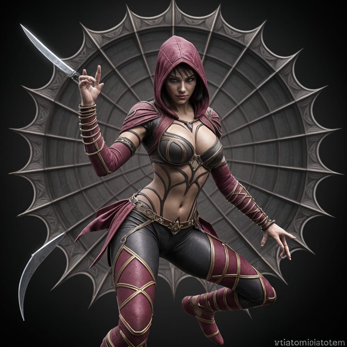 Sadira, Cyberpunk-Inspired, 3D Shaded Video Game Icon