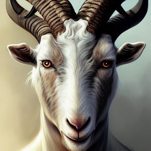 Goat Spirit of Craftsmanship: Hyperdetailed Portrait
