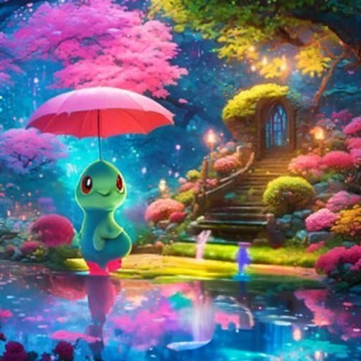 Angelic Fountain in Enchanted Forest