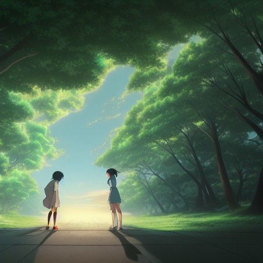 Ghibli-esque Scene with Deep Color and Intricate Details