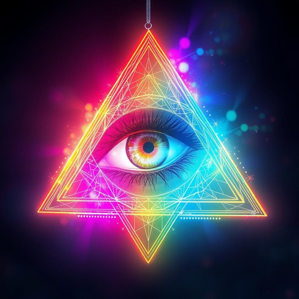 Ethereal Eye Emerges from Glowing Parallelogram