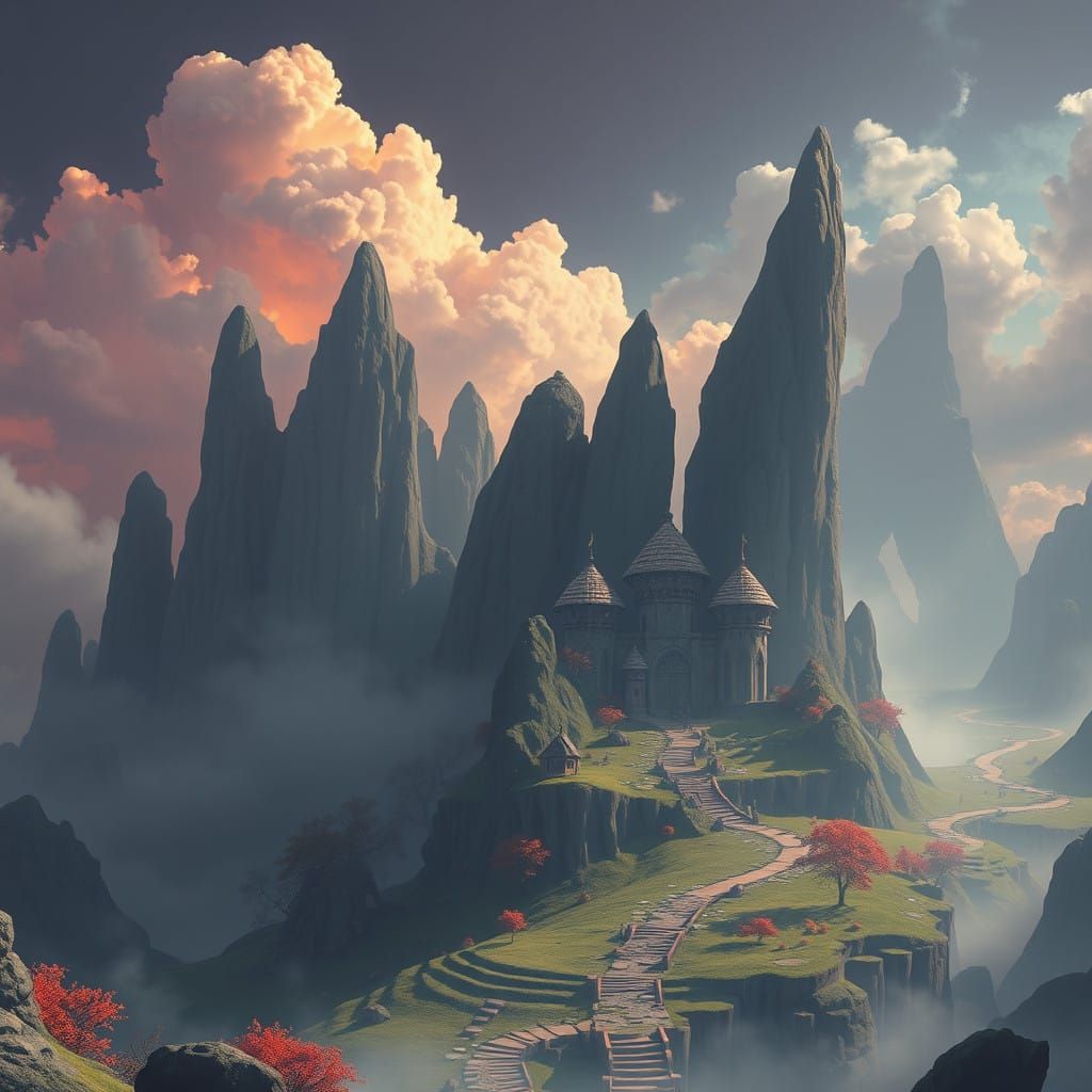 Ethereal Fantasy Realm in Vibrant Color