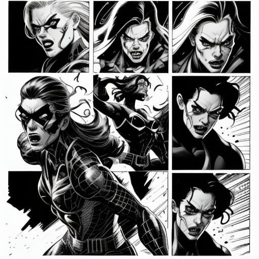 Abby in a Chaotic Comic Book World - Graphic Novel Style