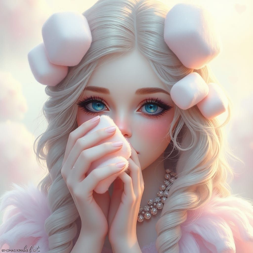 Marshmallowpunk Woman in Dreamy Pastel Fantasy