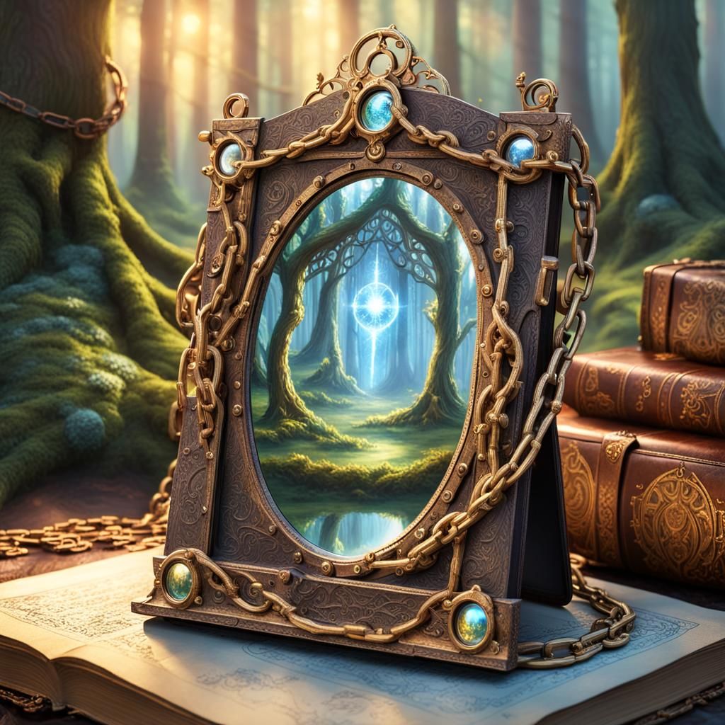 Elvin Mirror Reflects Mystical Forest Hologram