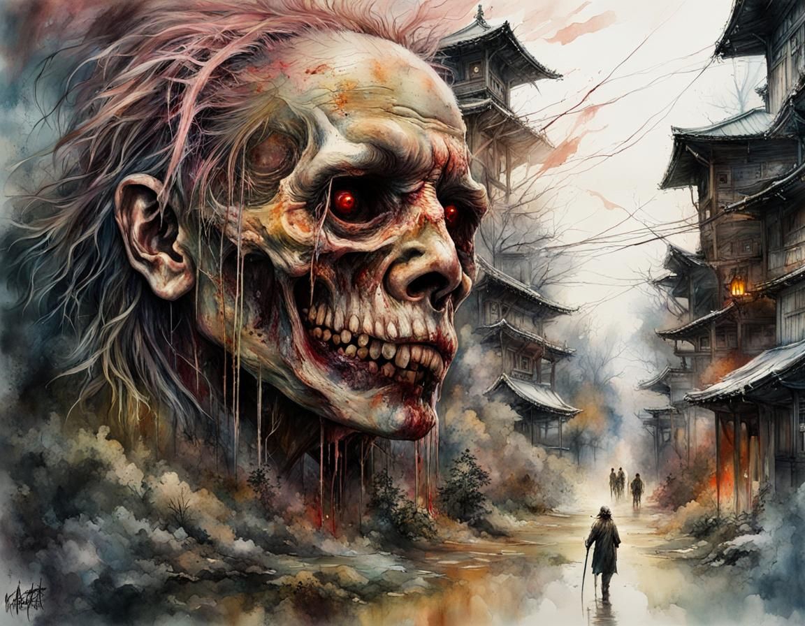 Macabre Cronenberg Monster in Japanese Art Style