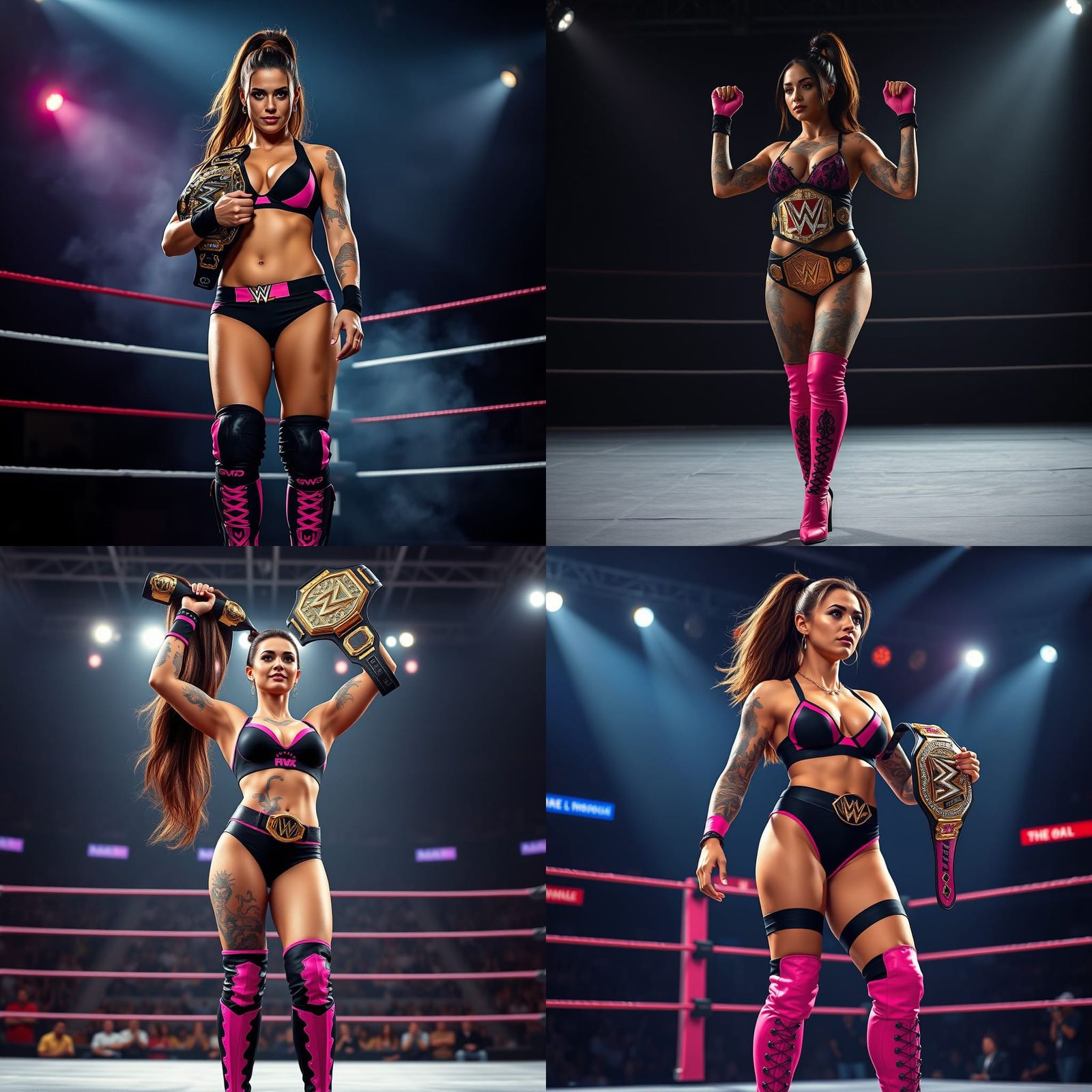 Wrestling Champion Celebrates Victory in the Ring