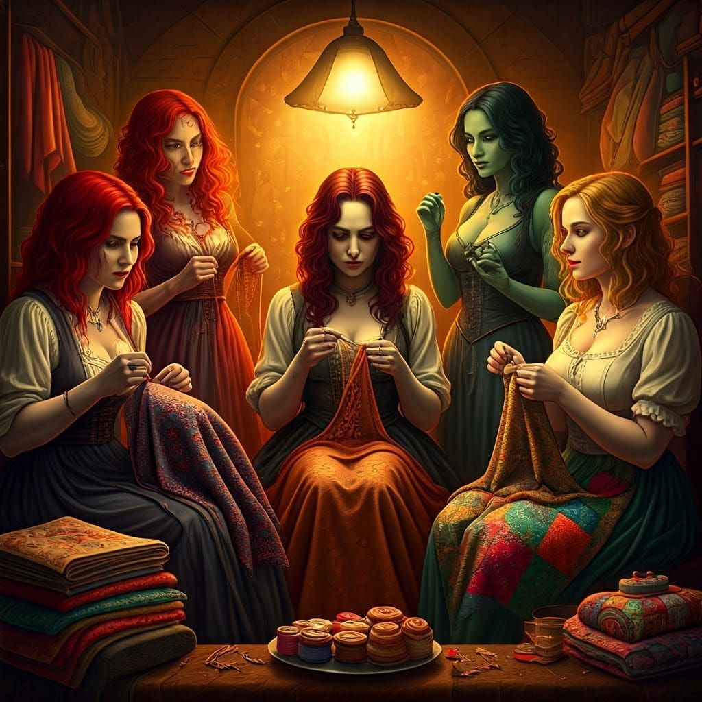 Seven Deadly Sins Meet in Cozy Tradwife Sewing Circle