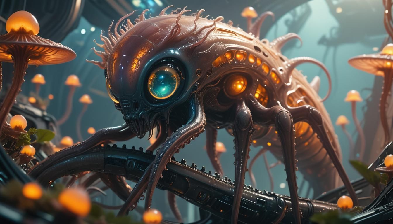 Hyper-realistic sci-fi illustration