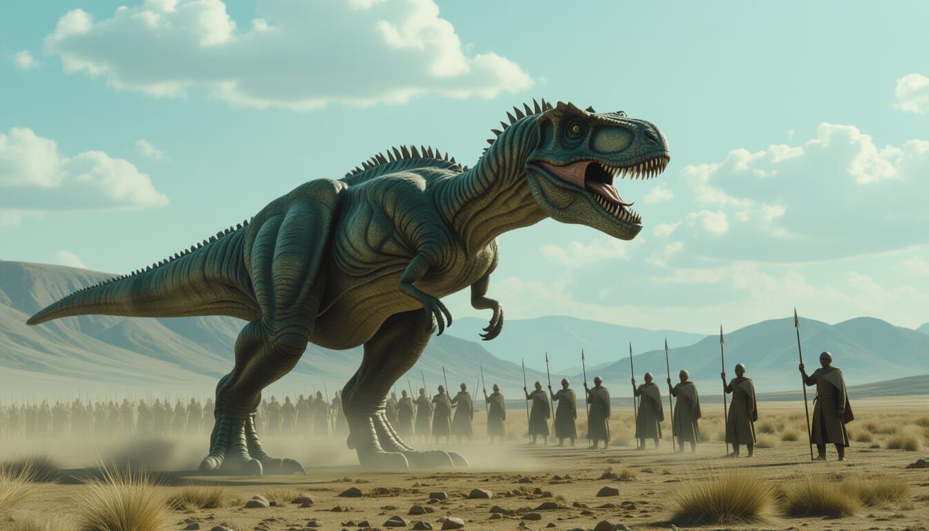 Dramatic Jurassic Period Cinematic Film Still