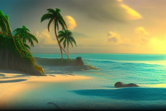 Cthulhu Emerges from Caribbean Sea, Detailed Matte Painting