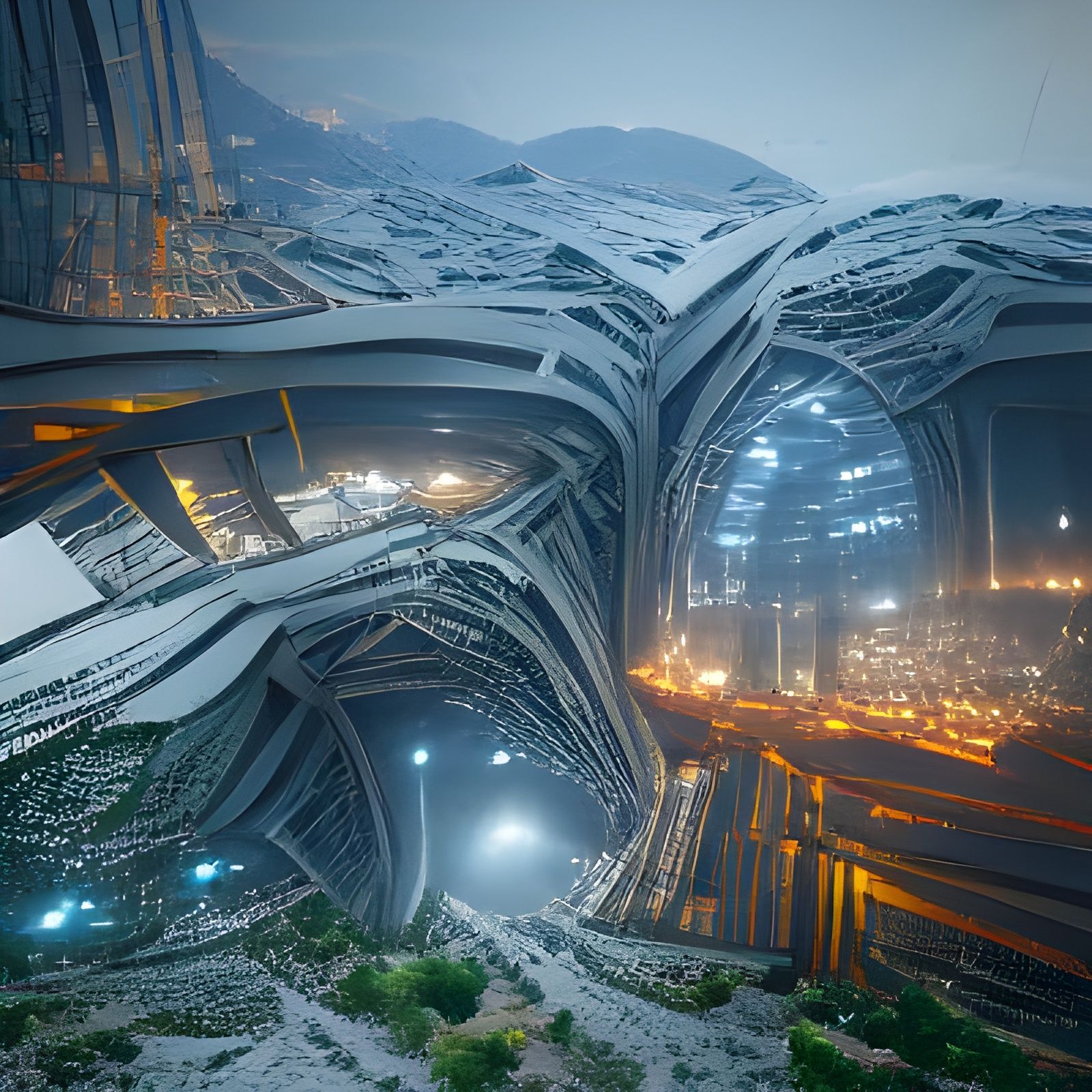 Futuristic Megastructure Concept Art in Unreal Engine