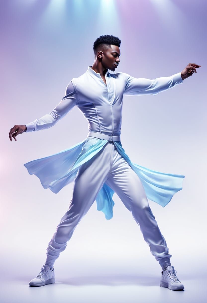 Dynamic Male Dancer in Vibrant Concept Art
