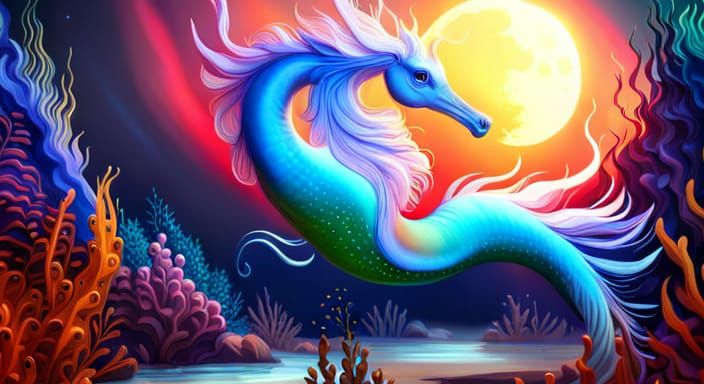 Fantastic Hippocampus Pegasus in High Contrast