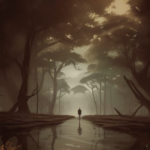 Sinister Brazilian Town in Dark Fantasy Style