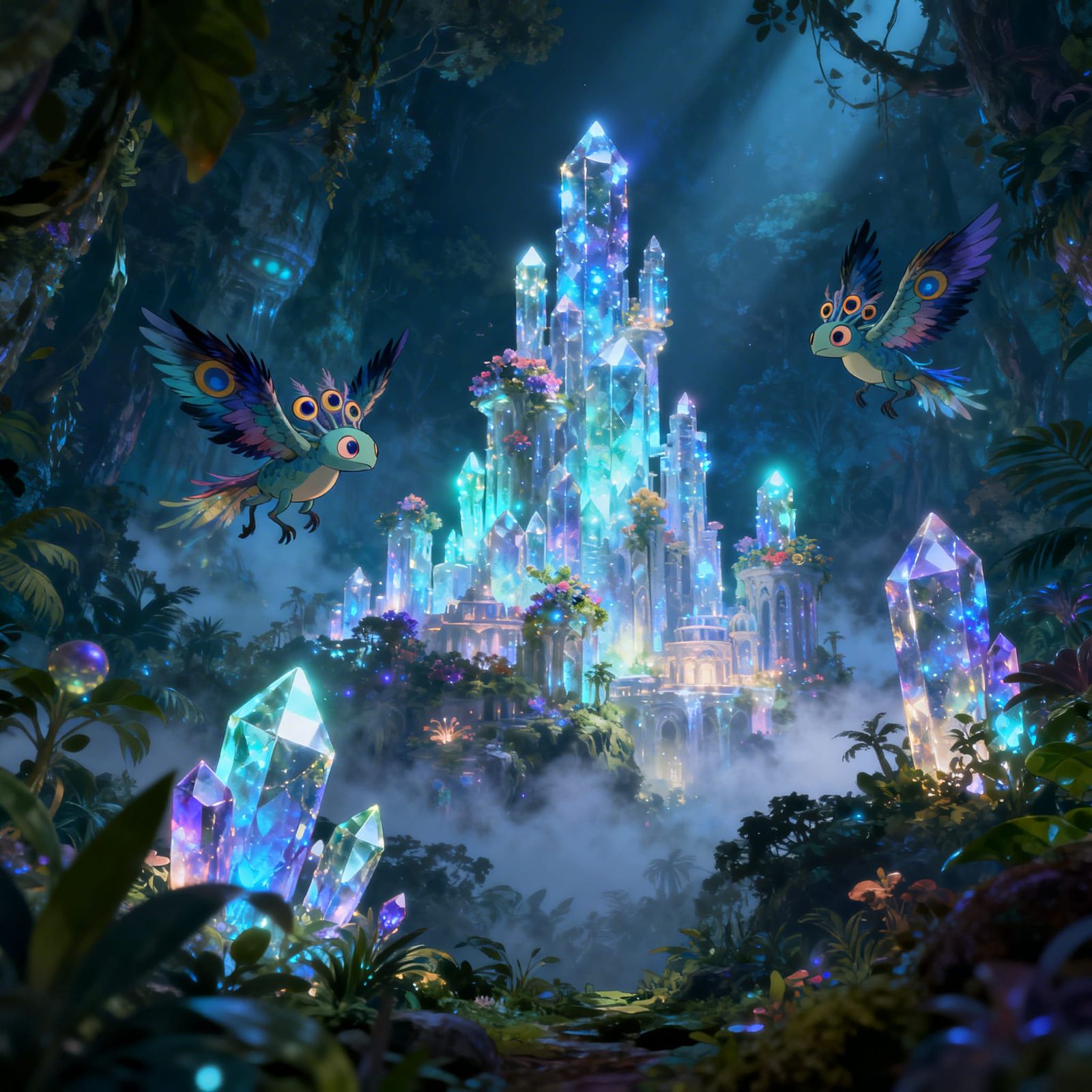 Ethereal Crystal City in Alien Jungle