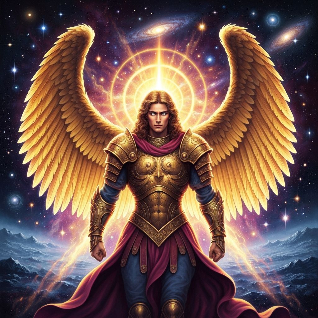 Archangel Michael in Cosmic Holographic Illustration