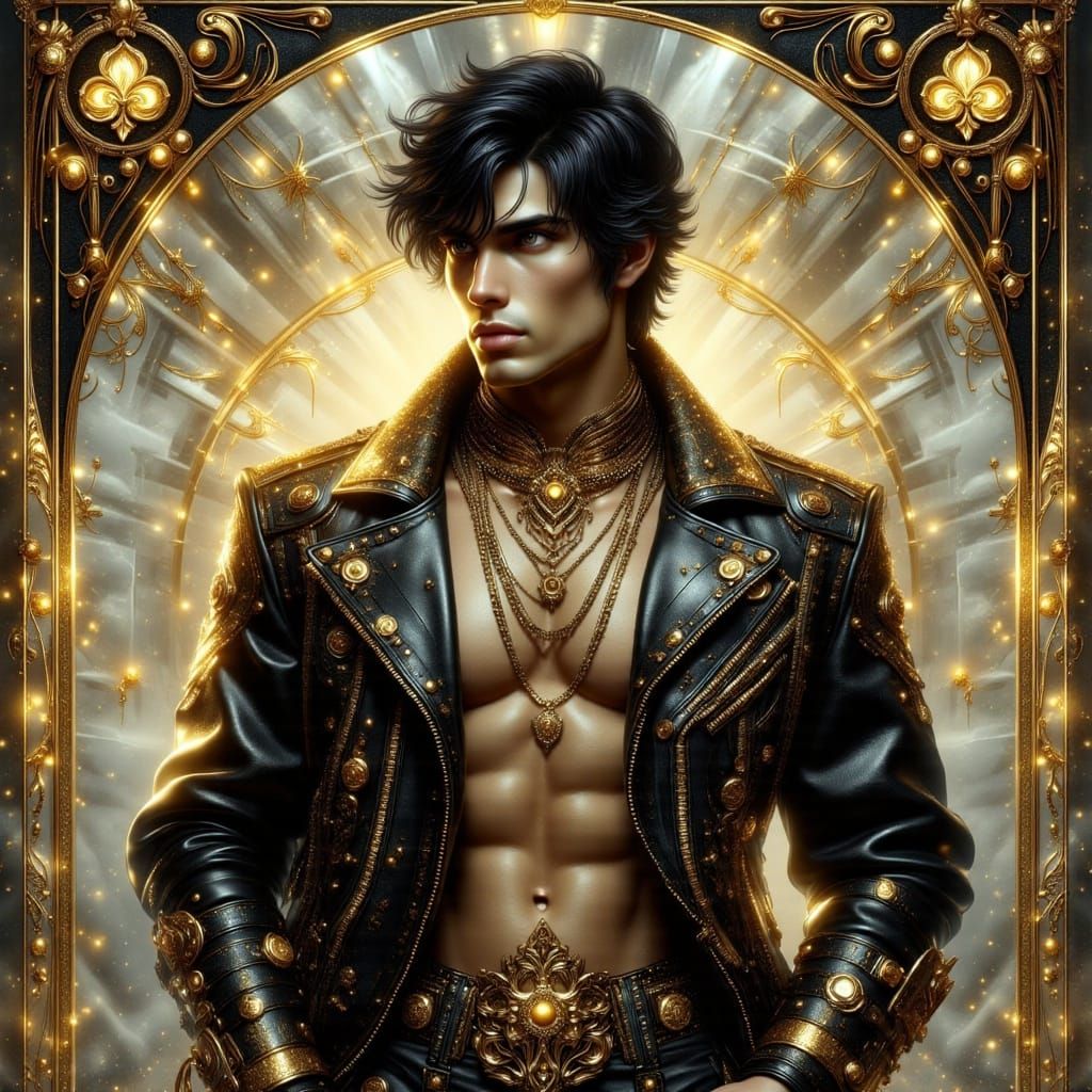 Knave of Clubs in Art Nouveau Punk Style