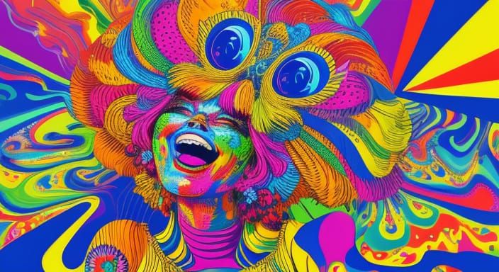 Vibrant Summer Psychedelia in Ultra Realistic Pop Art Style