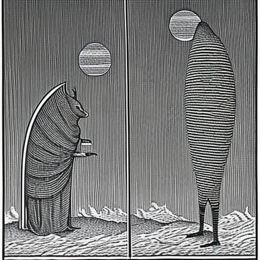 Eerie Alien in Edward Gorey Style