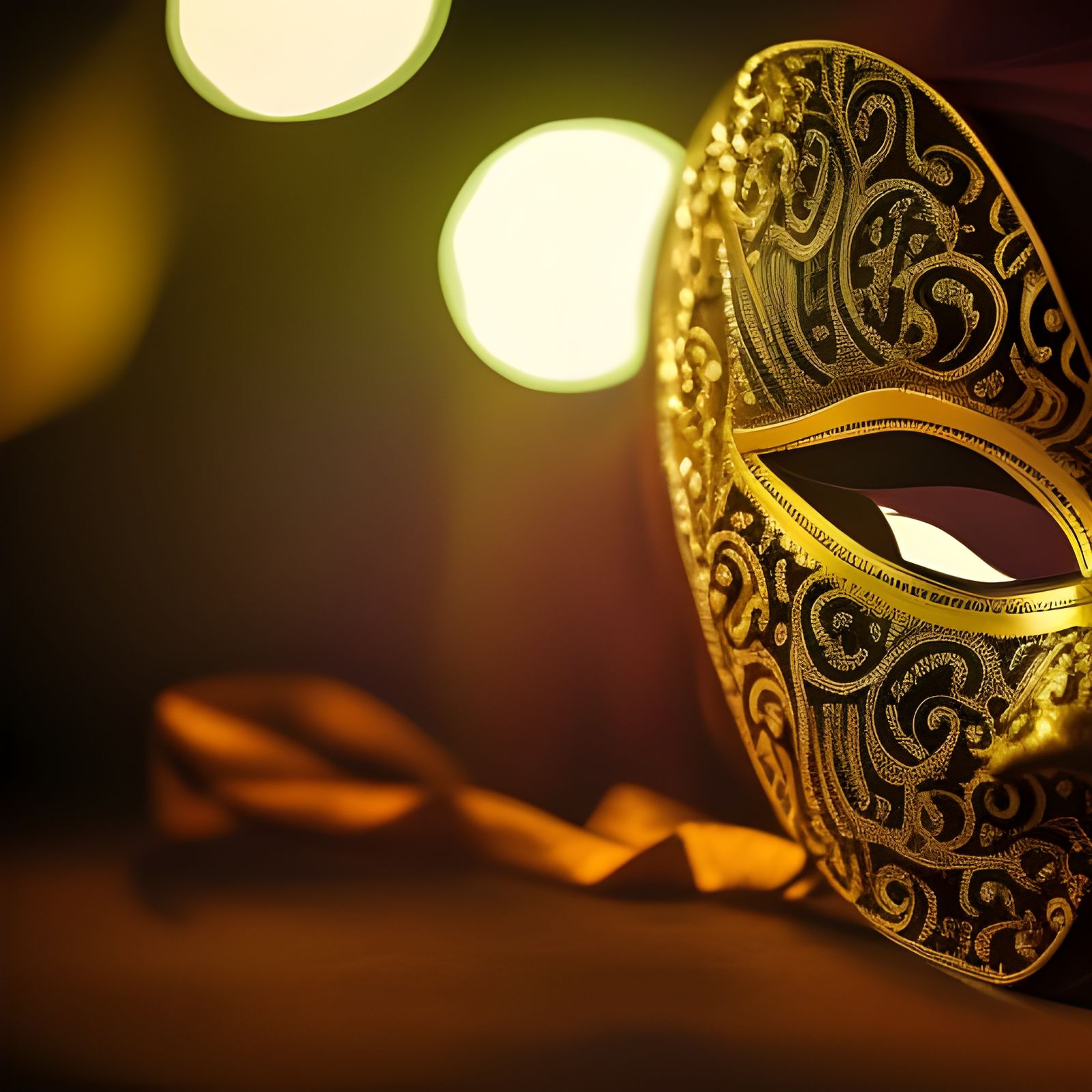 Gothic Masquerade: Venetian Mask in Moonlight