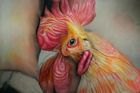Hyperrealistic Watercolor Rooster in Magical Realism