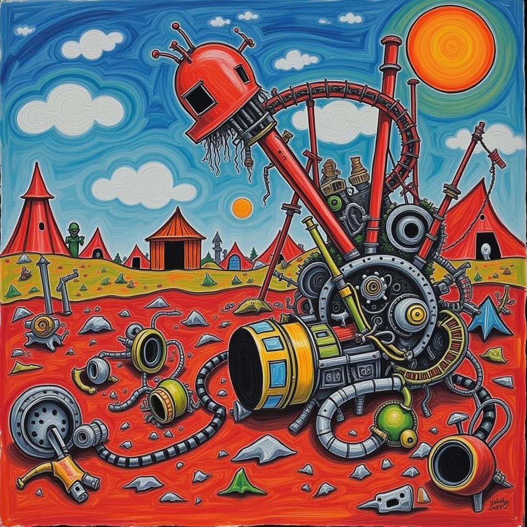 Iron Maiden in a Futuristic Cryogenic Landscape