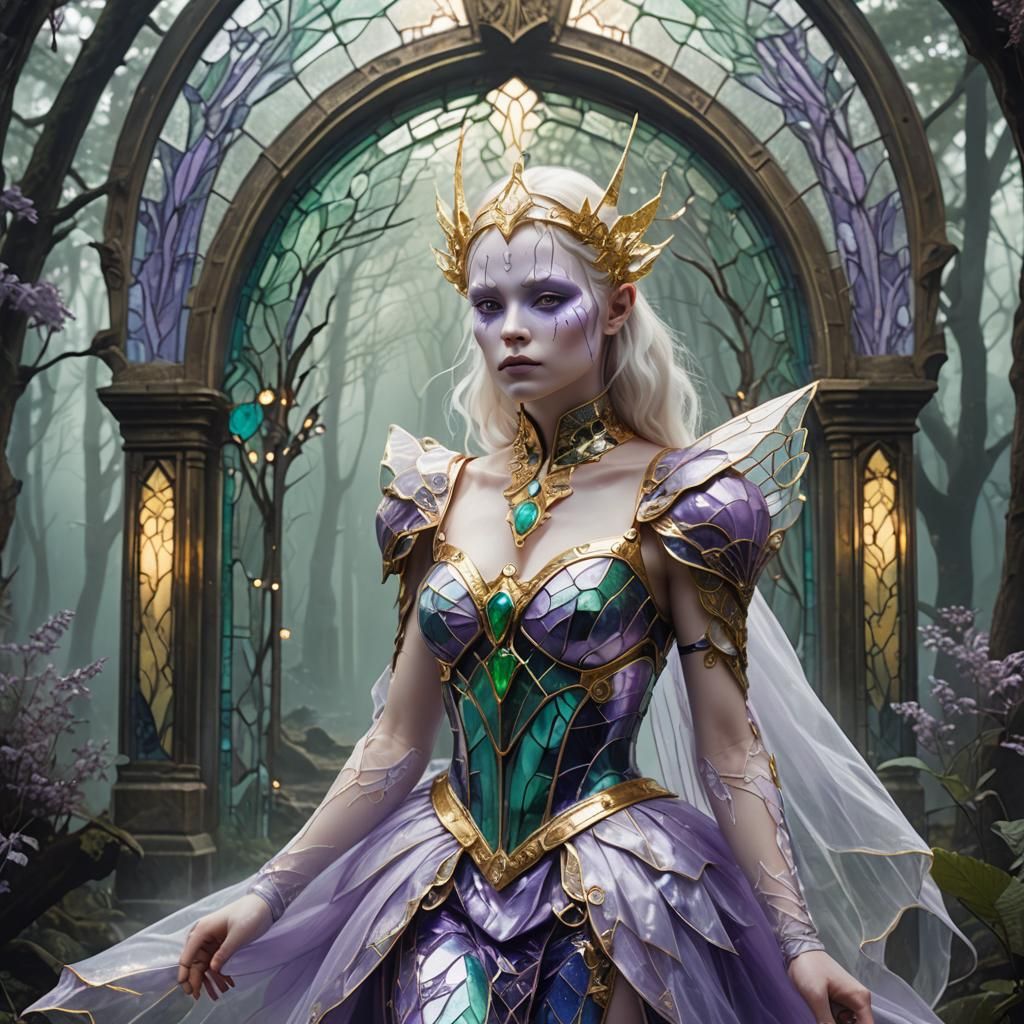 Albino Fairy in Foggy Forest: Sci-Fi Fantasy