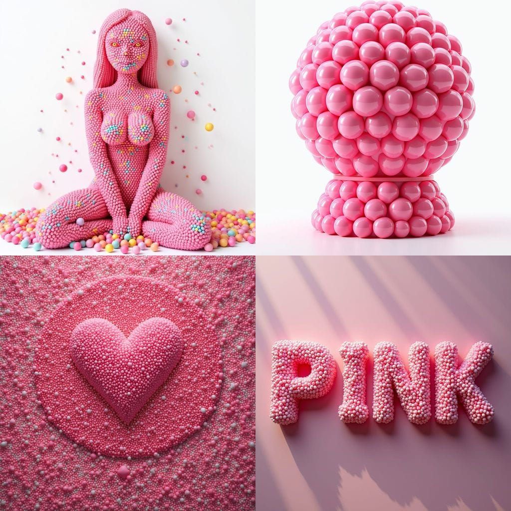 Gumdrop Wonderland: Vibrant Pink Promotional Poster