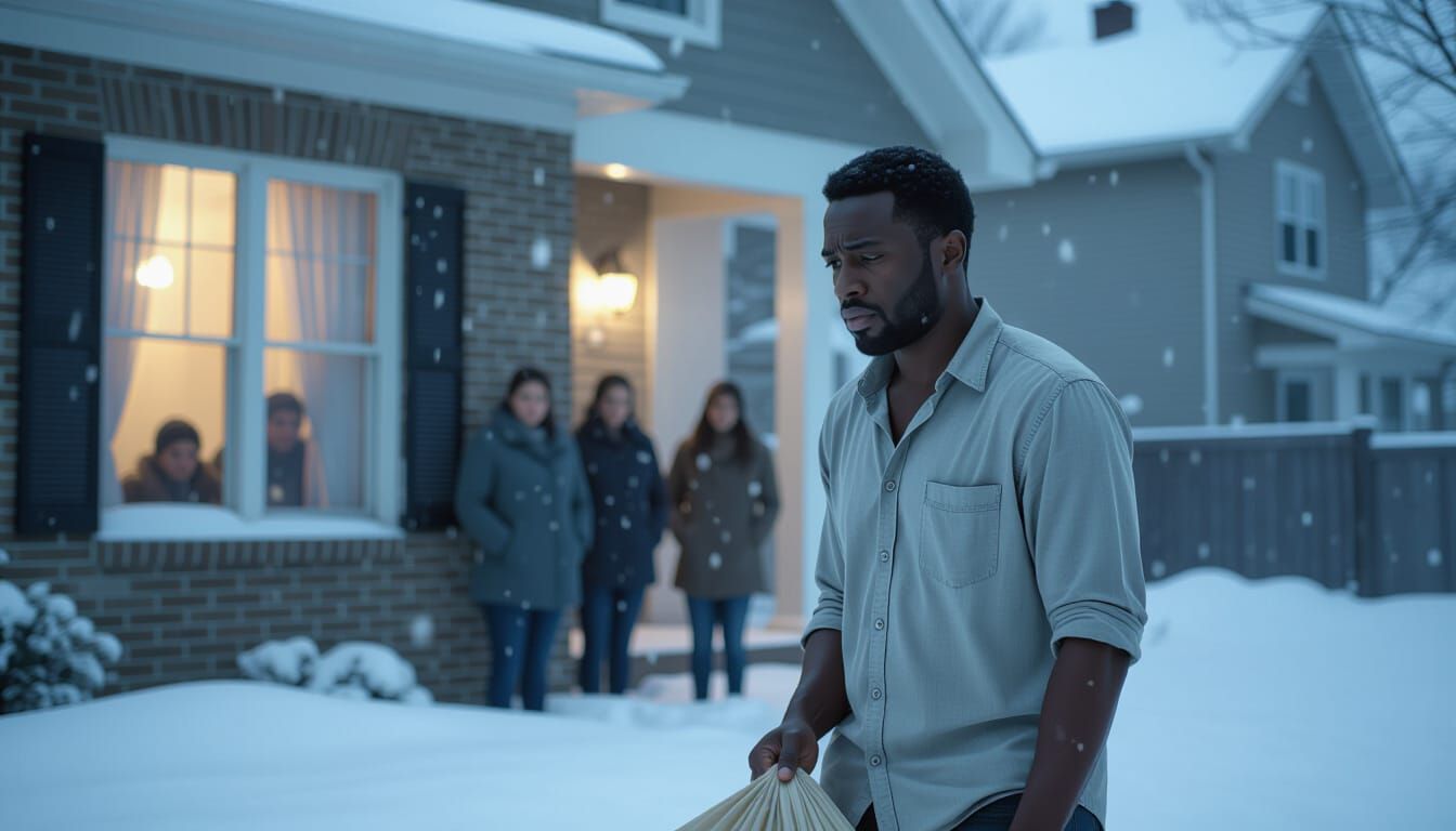 Heartbroken Man Forced Out in Snowy Night