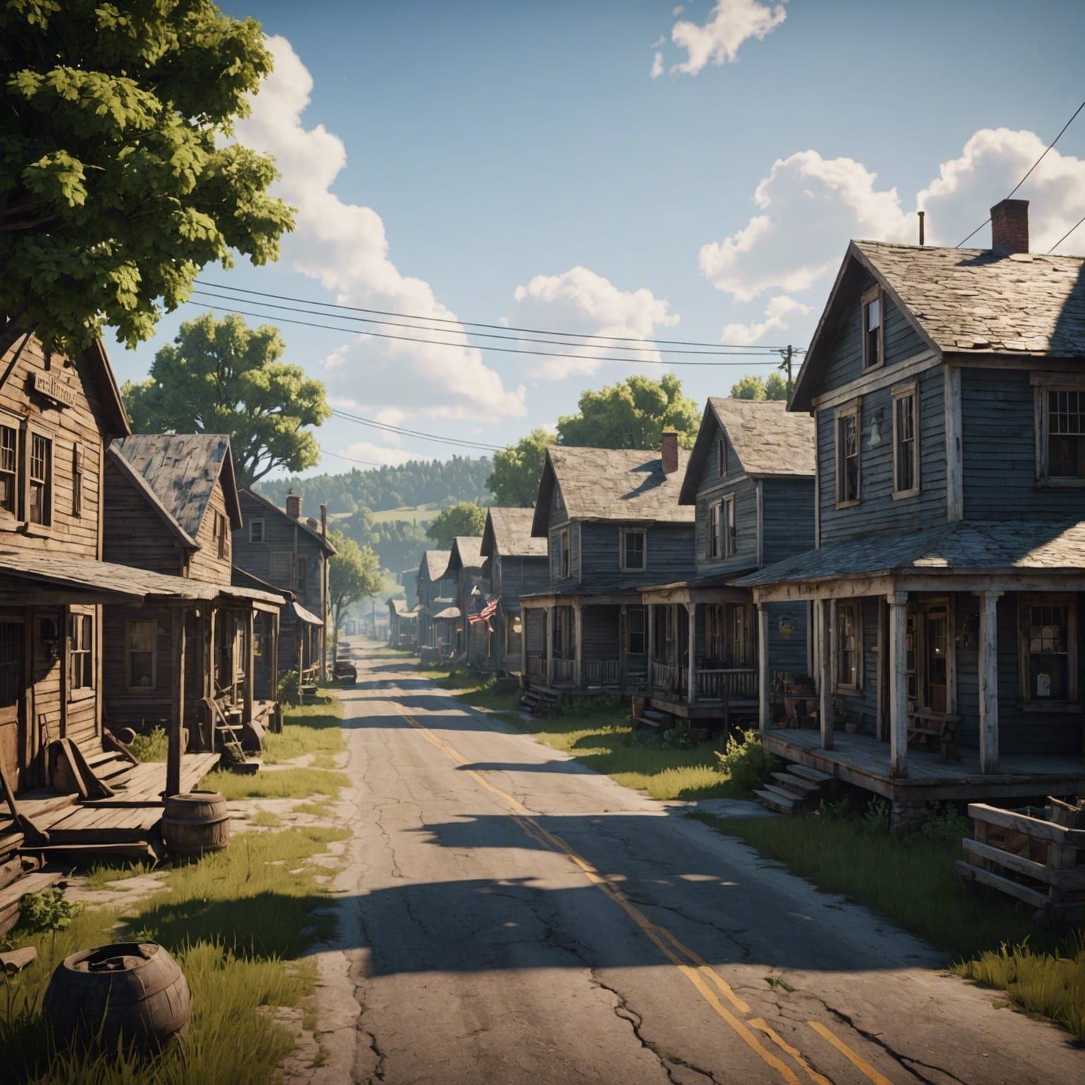 Rural American Town as Computer Game Art