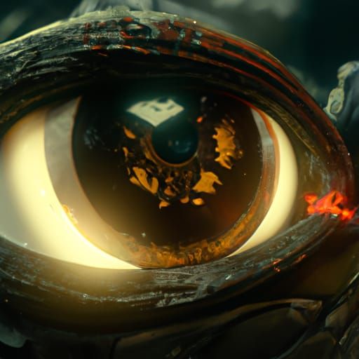 Detailed Eye Matte Painting in Fantasy Concept Art Style