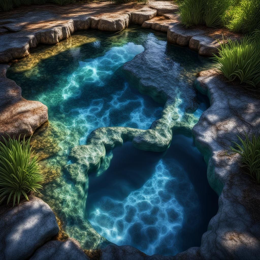 Fantasy Bubbling Spring Pool in Hyperrealism