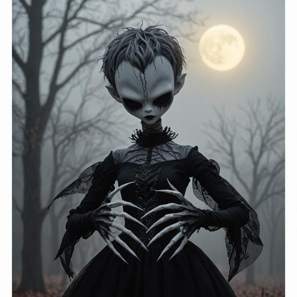 Cyberpunk Doll Silhouette Unveiled in Moonslit