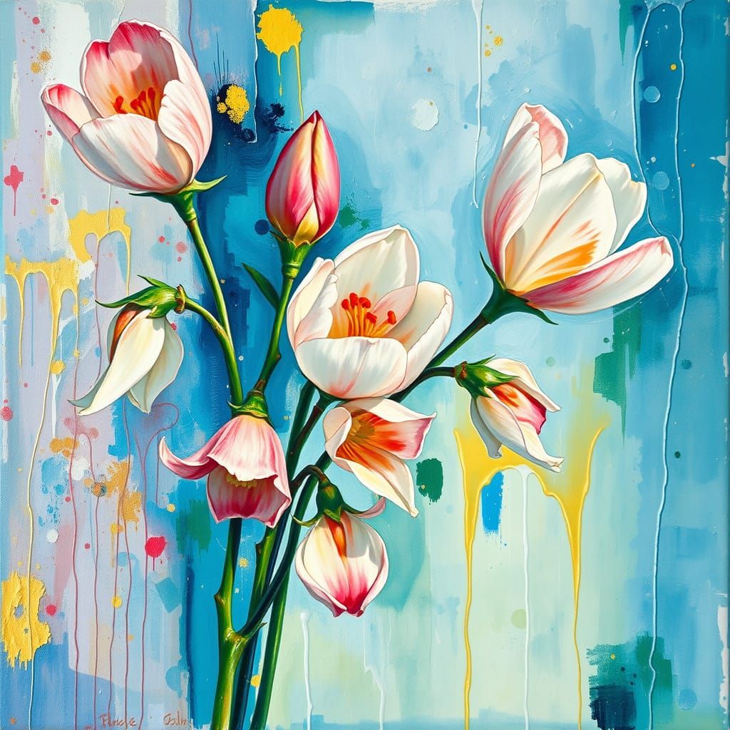 Spring Bouquet in Vibrant Watercolour