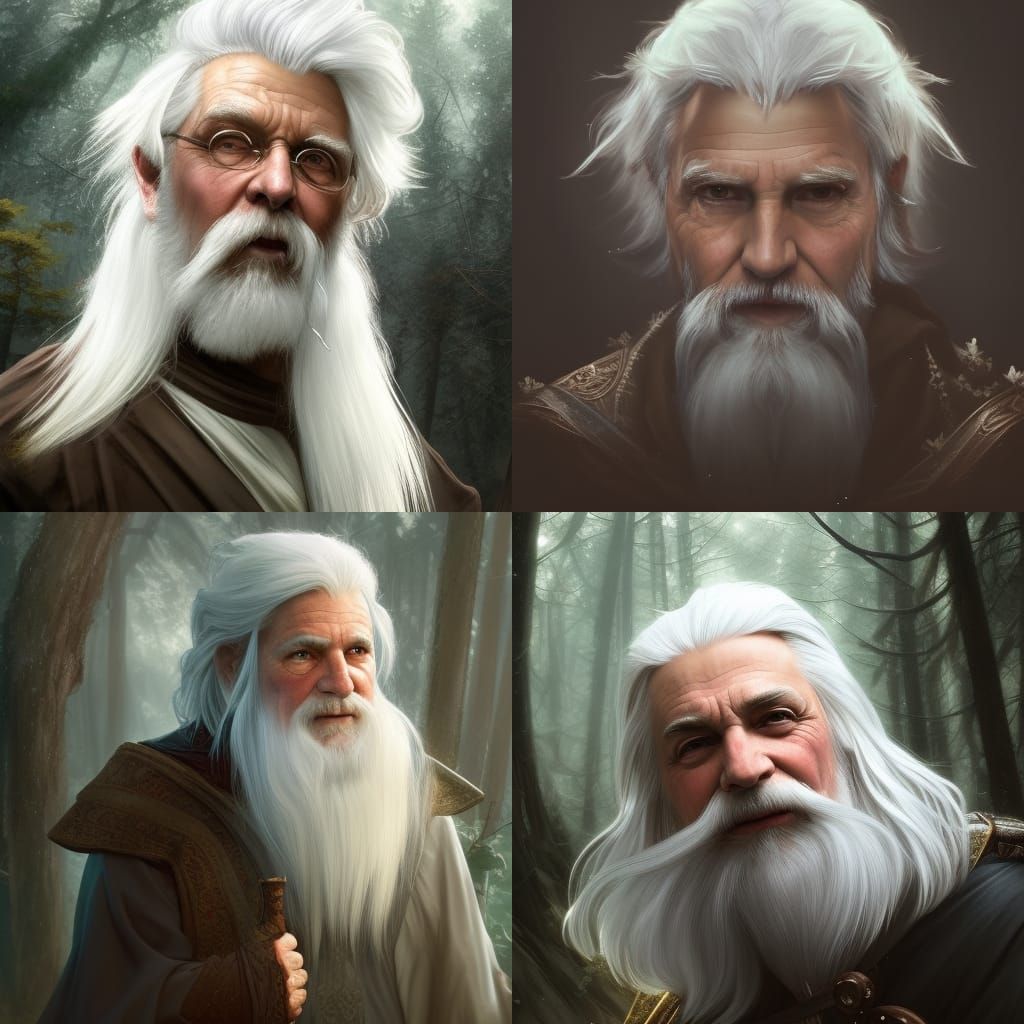 Enchanted Forest Wizard Portrait in Hyperdetailed Style
