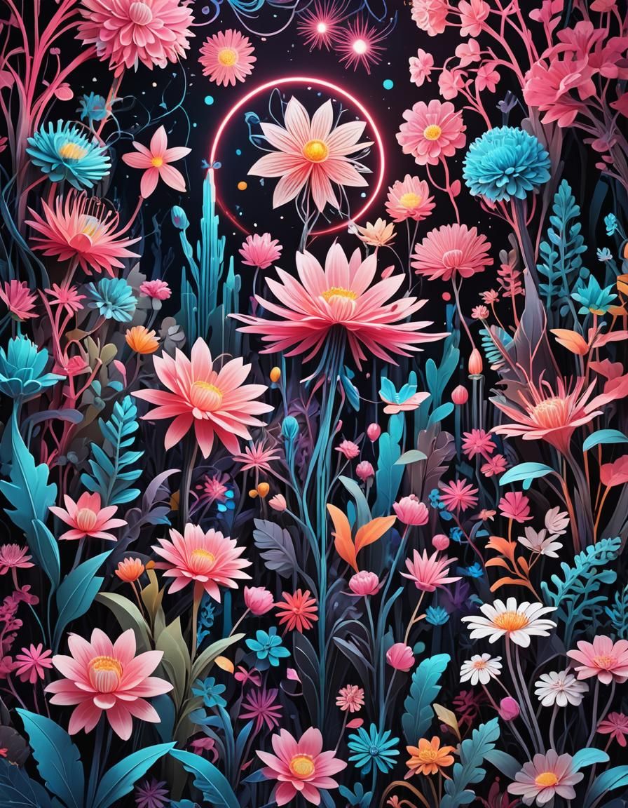 paper craft style plants and flowers, fairy tale, ernst haeckel maria sibylla merian. tristan eaton, victo ngai, artgerm...